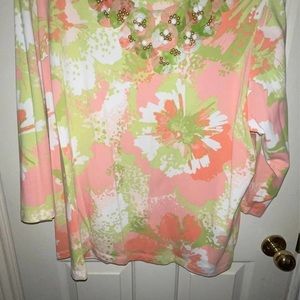 Ruby Rd. Peach Green Pastel Colors 2x/3x